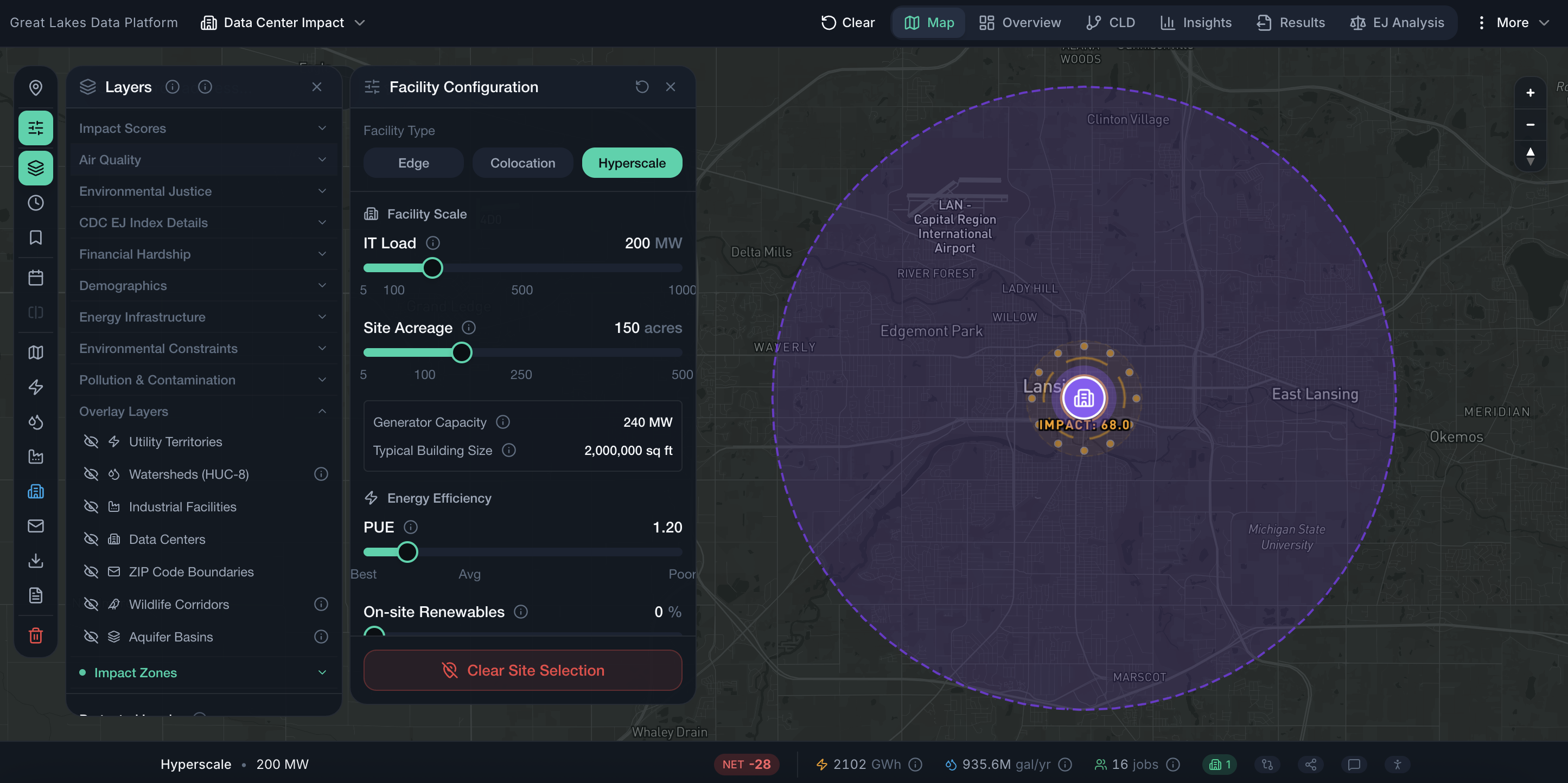 Data Center Impact UI